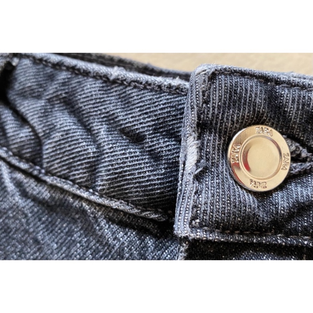 Zara CROP WIDE LEG FRONT SEAM Z1975 JEANS WITH A HIGH WAIST - Picture 8 of 10